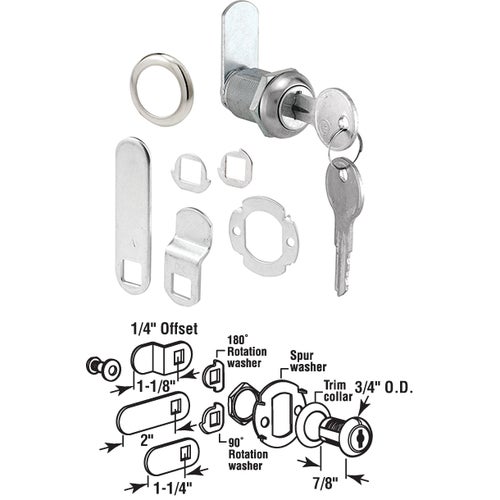 U 9945 Defender Security Chrome Drawer and Cabinet Lock