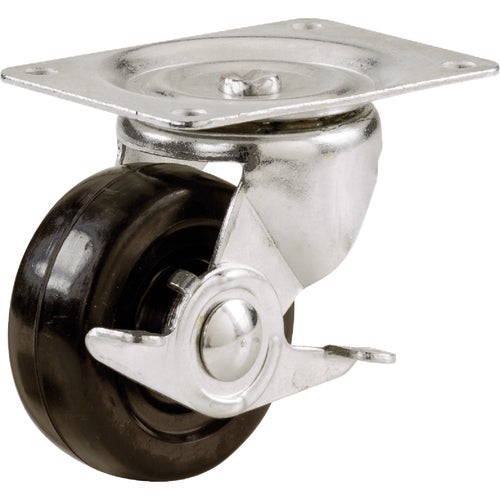 3116 Shepherd Soft Rubber Swivel Plate Caster With Brake