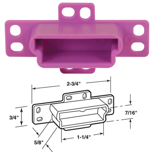 R 7133 Prime-Line Drawer Backplate Center Mount Track Socket