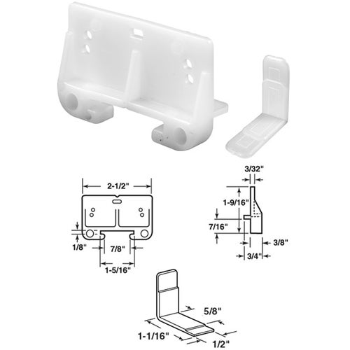 R 7128 Prime-Line White Nylon Track Guide Kit