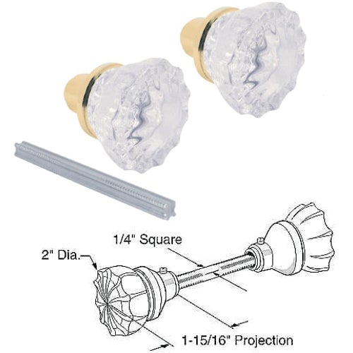 E 2279 Defender Security Passage Crystal Glass Door Knob