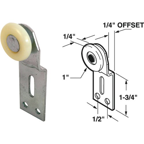 N 6512 Prime-Line Offset Adjustable 1/2 In. W. Single Wheel Bypass Door Roller