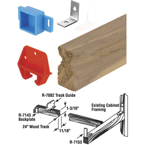 R 7144 Prime-Line Wood Drawer Track Kit