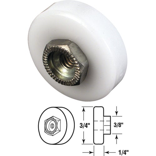 M 6001 Prime-Line 3/4 In. X 3/8 In. Flat Shower Door Roller