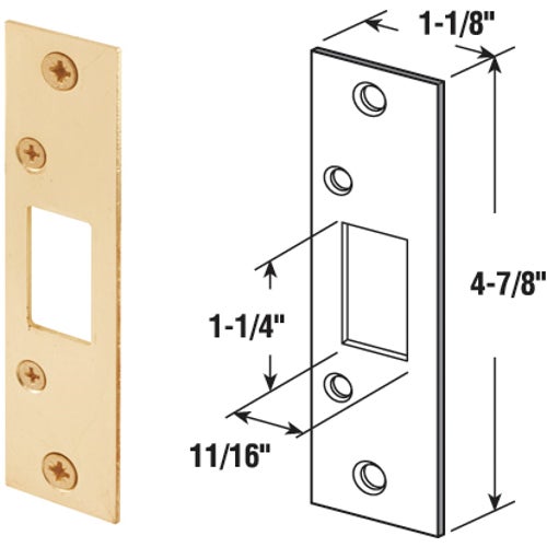 E 2432 DEFENDER SECURITY Deadbolt 1-1/4 In. x 4-7/8 In. Security Strike