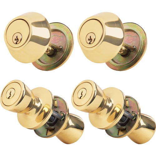 5762/D101SC-ET-QP-CP Steel Pro Tulip Style Entry Lockset And Single Cylinder Quad Pack