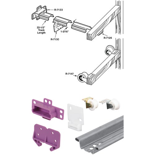 R 7125 Prime-Line Rolled Edge Drawer Track Kit