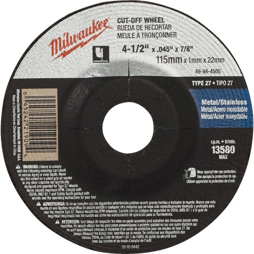 49-94-4505 Milwaukee Type 27 Cut-Off Wheel