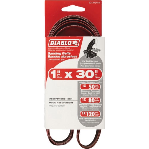 DCB130VGPS03G Diablo Sanding Belt, Assorted Grits