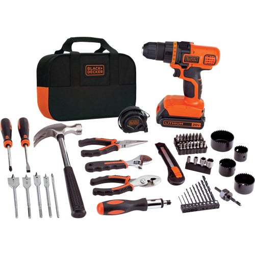 LDX120PK Black & Decker 20V MAX Lithium-Ion Cordless Drill 68-Piece Project Kit