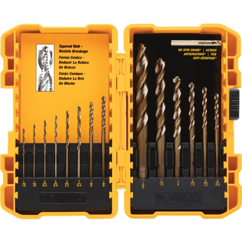 DW1169 DeWalt 14-Piece Pilot Point General Purpose Drill Bit Set