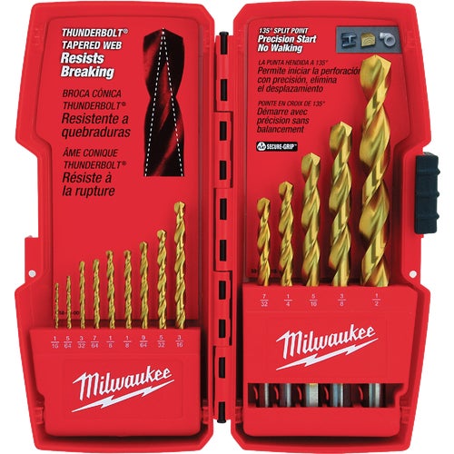 48-89-0011 Milwaukee Thunderbolt 14-Piece Titanium Drill Bit Set