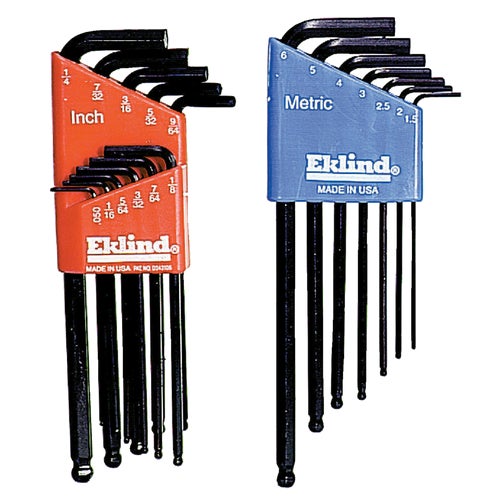 13218 Eklind 18-Piece SAE & Metric Ball-End Hex Key Set