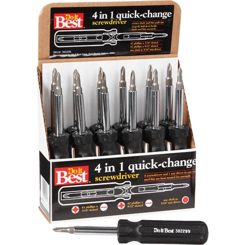 382299 Do it Best 4-in-1 Multi-Bit Screwdriver Display