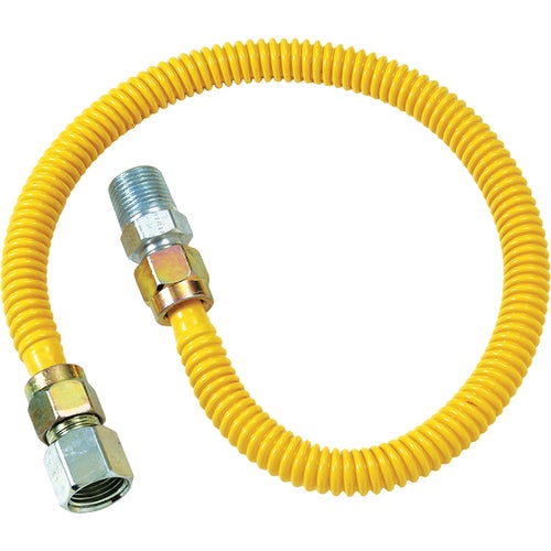 20C-3132-18B Dormont 1/2 In. OD x 3/8 In. ID Coated SS Gas Connector, 1/2 In. MIP x 1/2 In. FIP