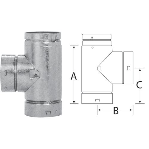 103100 SELKIRK RV Standard Gas Vent Tee