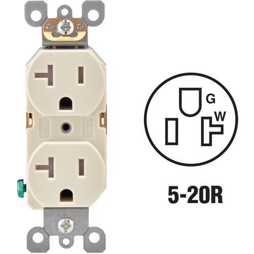 R51-T5820-0IS Leviton Tamper Resistant Residential Grade Duplex Outlet