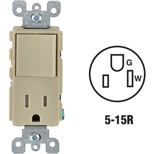 R62-T5625-0WS Leviton Decora Switch & Outlet