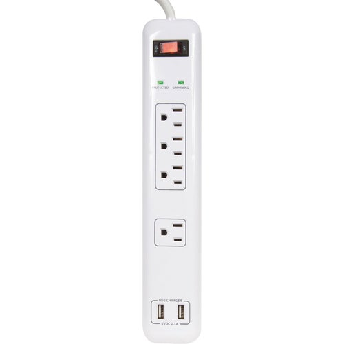 PB505104 Prime Wire & Cable Surge Protector Strip With USB Charger