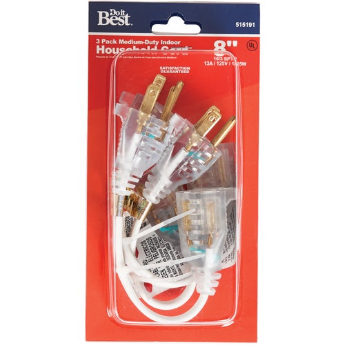 556991 Do it Best 16/3 3-Pack Short Extension Cord Set