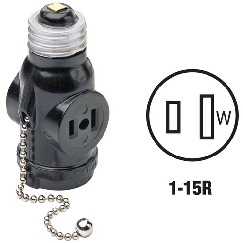 007-1406 Leviton Pull Chain Socket Adapter