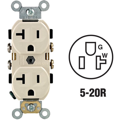 S00-CR20-00S Leviton Heavy-Duty Duplex Outlet