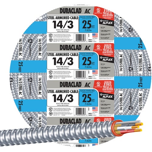 55278521 Southwire 14/3 Steel Armored Cable Electrical Wire