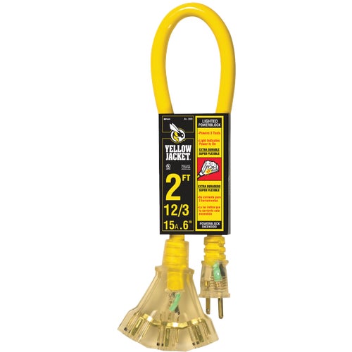 2882 Yellow Jacket 12/3 Contractor Grade Power Block Extension Cord