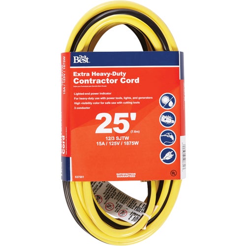 OU-JTW-123-50-YLWS Do it Best 12/3 Extra Heavy-Duty Contractor Extension Cord