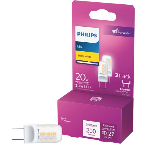 576835 Philips T4 G8 Bi-Pin LED Special Purpose Light Bulb