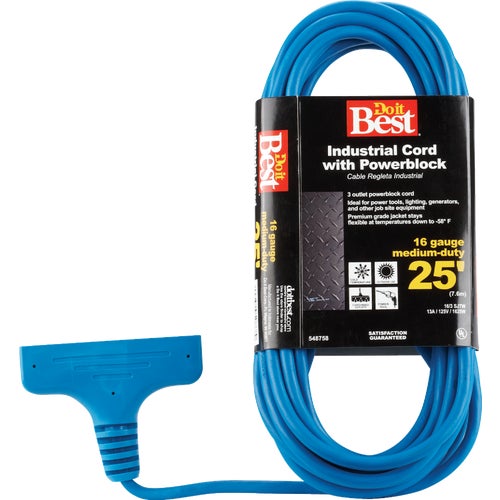 RP-JTW163-25X-BL Do it Best 16/3 Extension Cord With Power Block