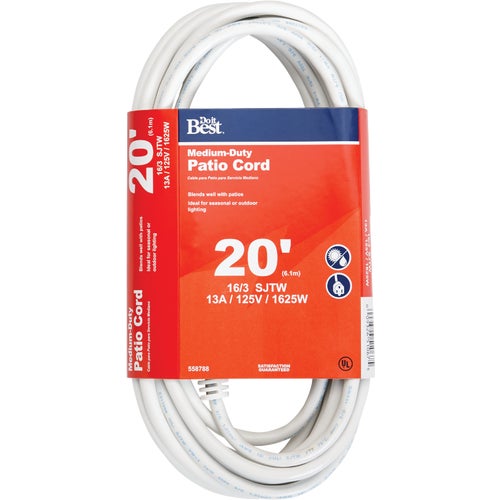 OU-JTW163-40X-WH Do it Best 16/3 Medium-Duty Patio Extension Cord