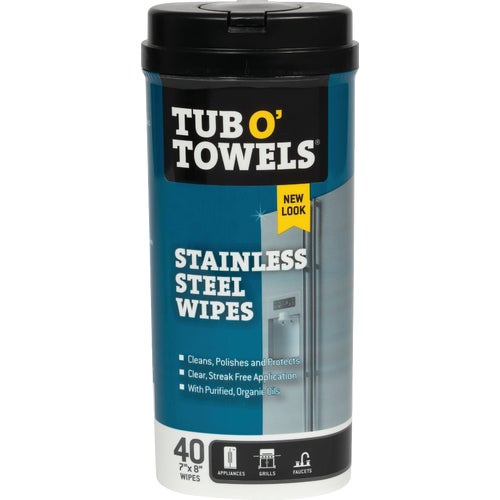 TW40-SS Tub O Towels Stainless Steel Polishing Wipes