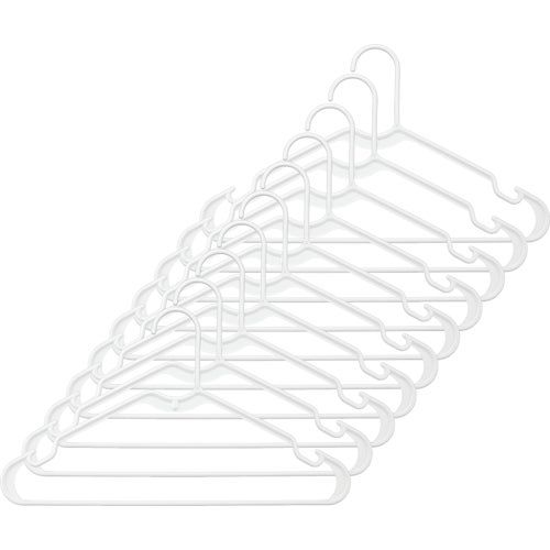 6345-8701-10-WHT Whitmor White Tubular Plastic Clothes Hanger