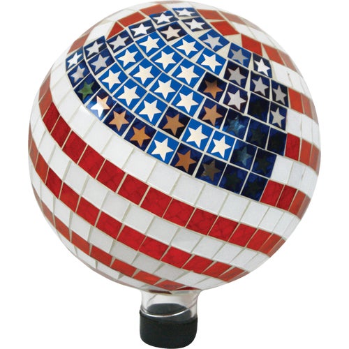 GRS688 Alpine American Flag Gazing Globe Lawn Ornament