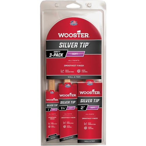 5229 Wooster Silver Tip 3-Piece Paint Brush Set