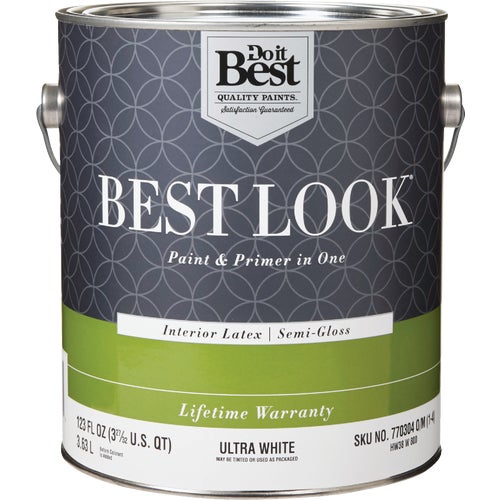 HW38W0800-16 Best Look Latex Paint & Primer In One Semi-Gloss Interior Wall Paint