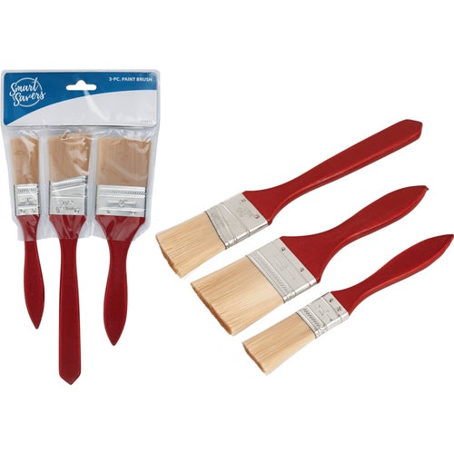 CC101058 Smart Savers 3-Piece Polyester Assorted Paint Brush Set