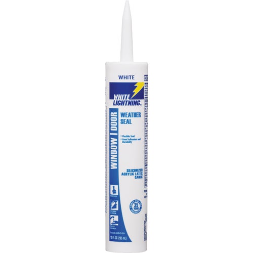 W32000010 White Lightning Weather Seal Window & Door Siliconized Acrylic Latex Caulk