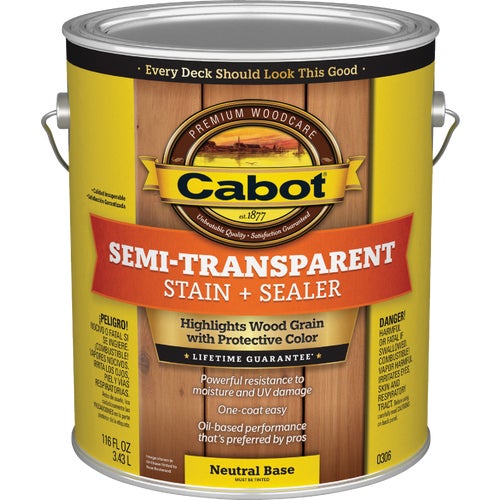 140.0000306.007 Cabot Semi-Transparent Deck & Siding Exterior Stain & Sealer