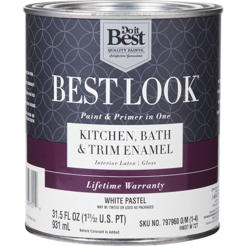 HW37W0727-16 Best Look Latex Paint & Primer In One Kitchen Bath & Trim Enamel Gloss Interior Wall Paint