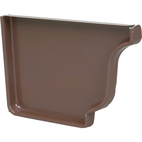 1920519 Amerimax 4 In. Galvanized Brown Left Gutter End Gap