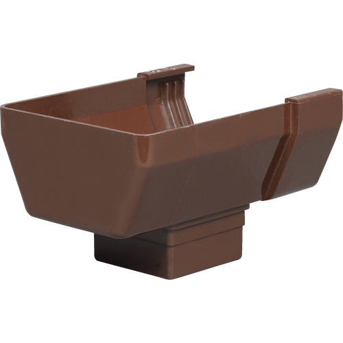 T1509 Amerimax Contemporary Vinyl Gutter End with Drop Outlet