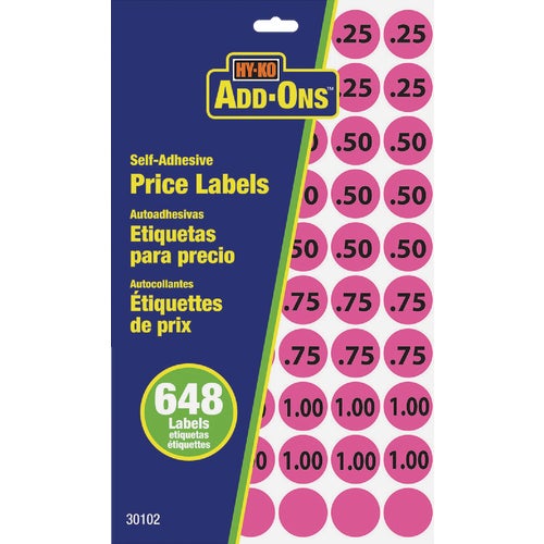 30102 Midwest Fastener Hy-Ko Adhesive Price Labels