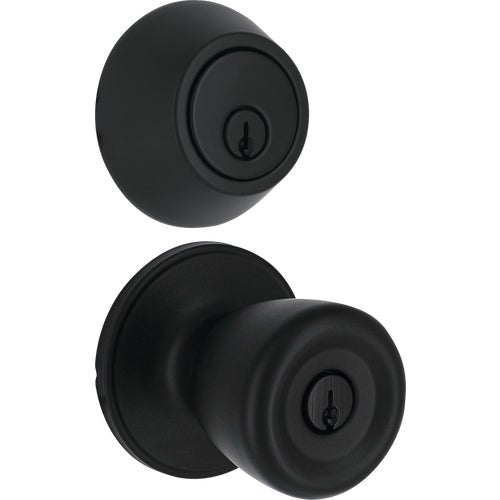 BRX9B91B Steel Pro Matte Black Deadbolt and Door Knob Combo