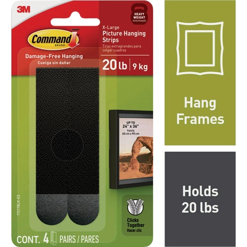 17217BLK-ES Command Heavy Weight Picture Hanger Strips