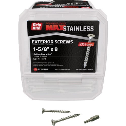 MAXS1588DS3055 Grip-Rite Max Stainless Steel Deck Screws