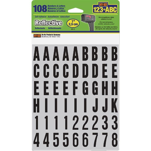 MM-21 Midwest Fastener Hy-Ko Reflective Number & Letter Set