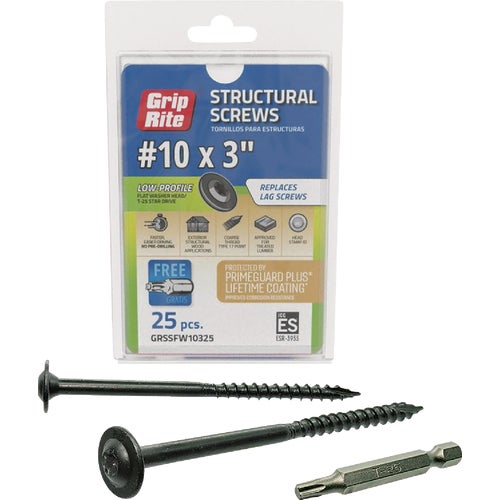 GRSSFW10325 Grip-Rite PrimeGuard Plus Flat Washer Head Structure Screws