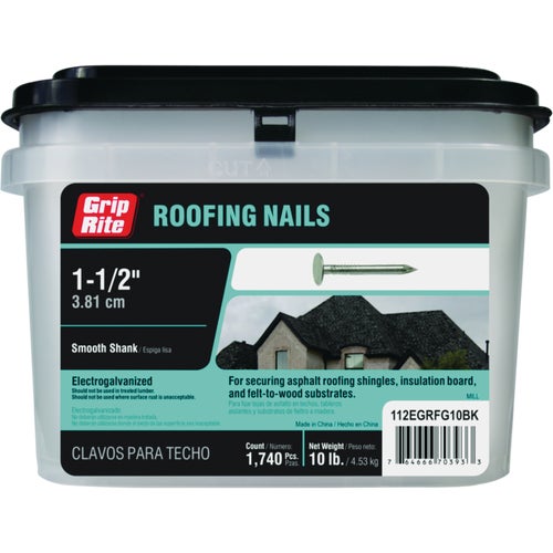 112EGRFG10BK Grip-Rite Electrogalvanized Roof Nail